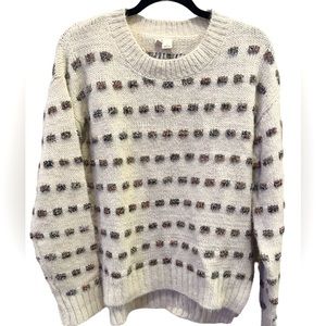 Anthropologie Moth sweater with sparkle polka dots